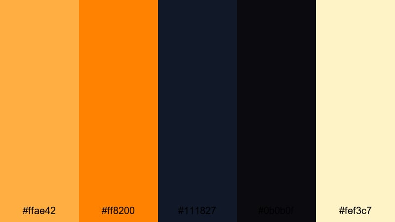 blackout amber contrast amber color palette with hex codes