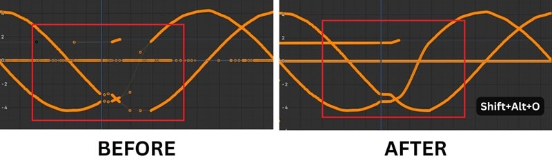 before after smoothing keyframes