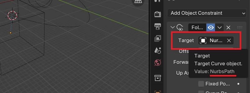 set target to the path