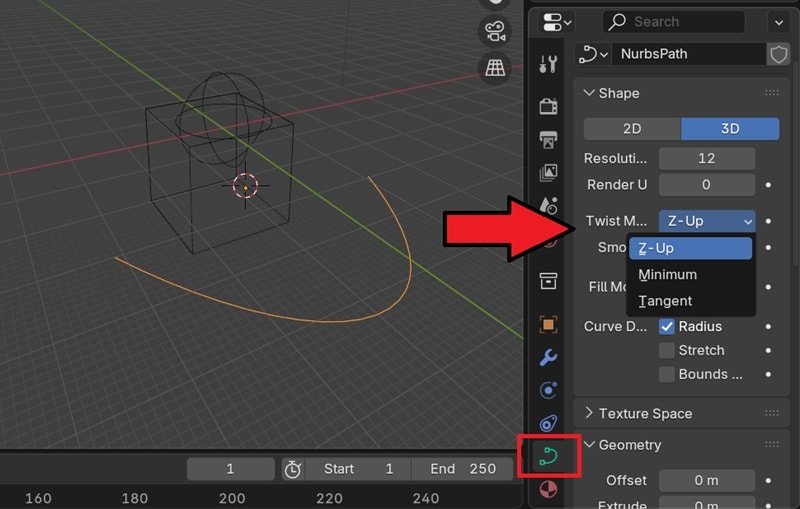 select twist method to z-up
