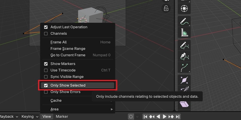 select only show selected