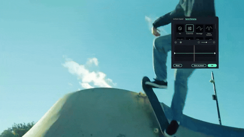 wondershare filmora speed ramping