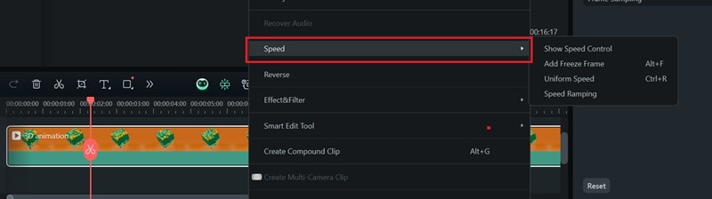 right click and select speed