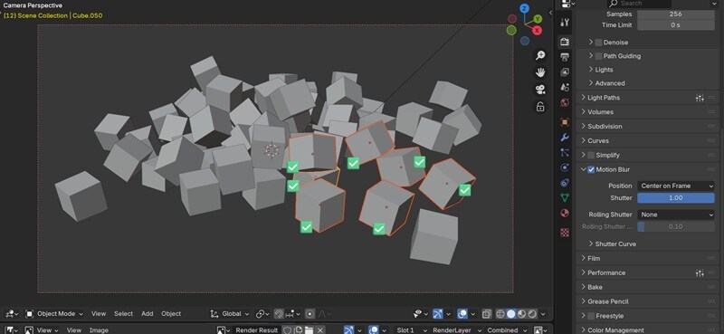 select objects for motion blur