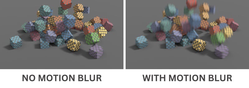 blender motion blur and without