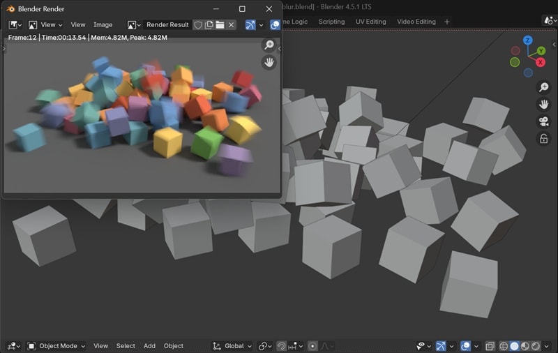 check motion blur after render