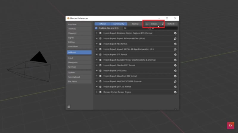 install the camtrackerar plugin to blender