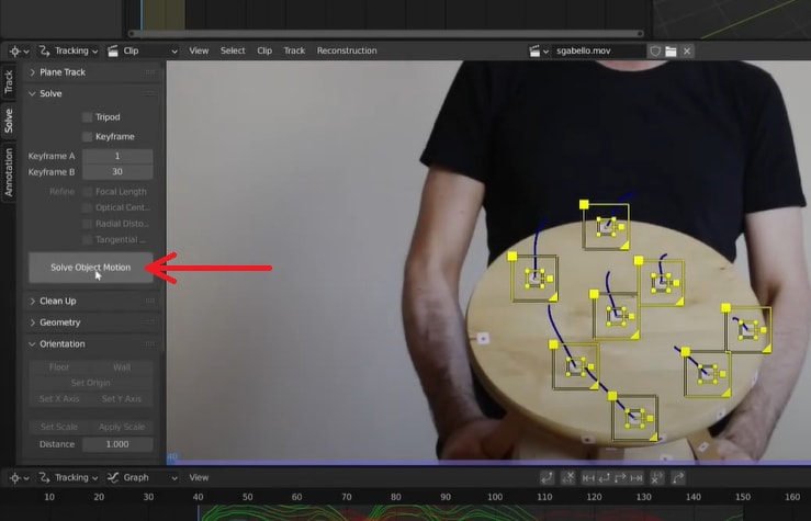 click solve object motion