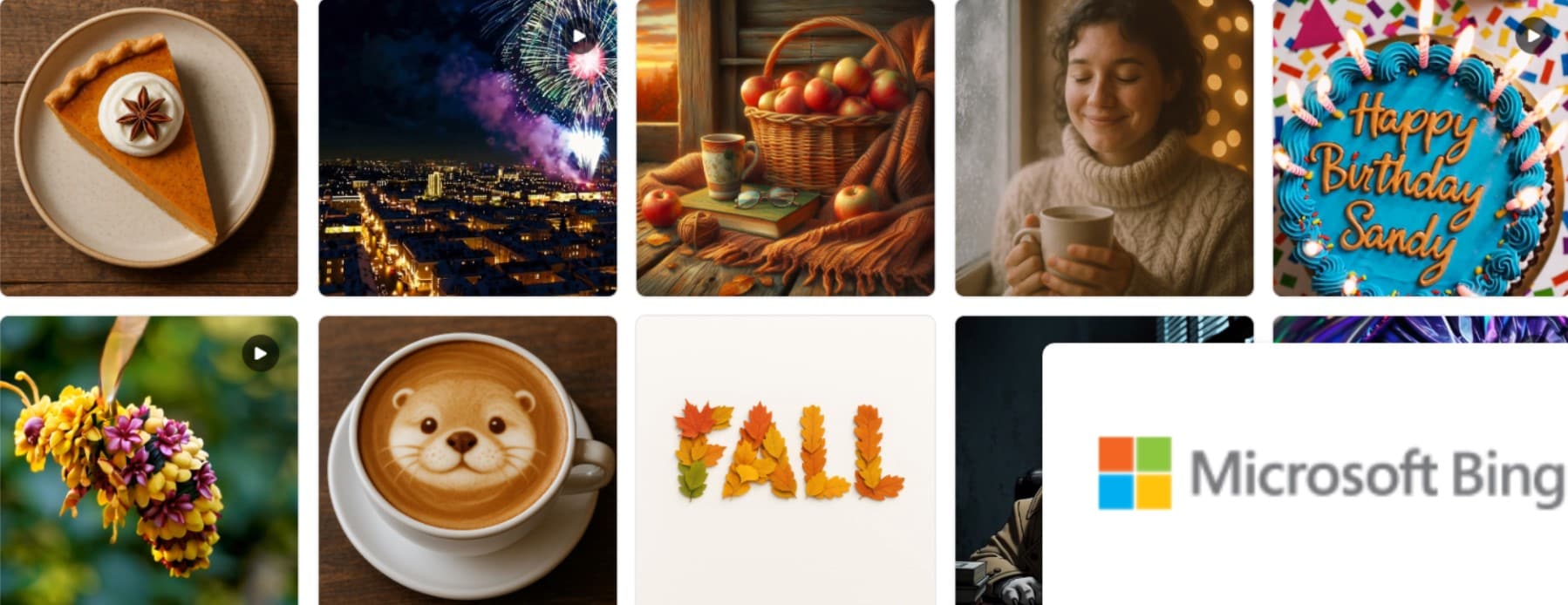 images generated with bing