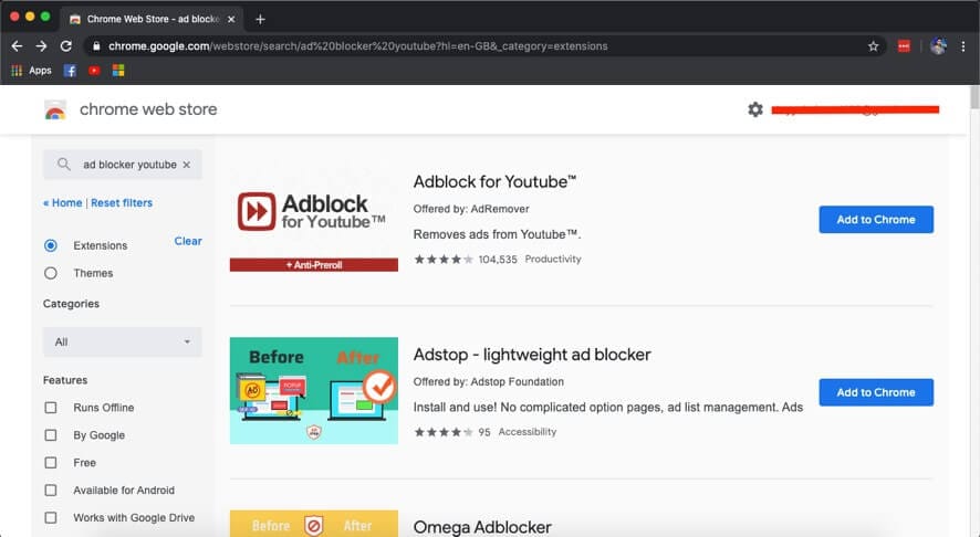 Chrome ads remove youtube Block, Remove