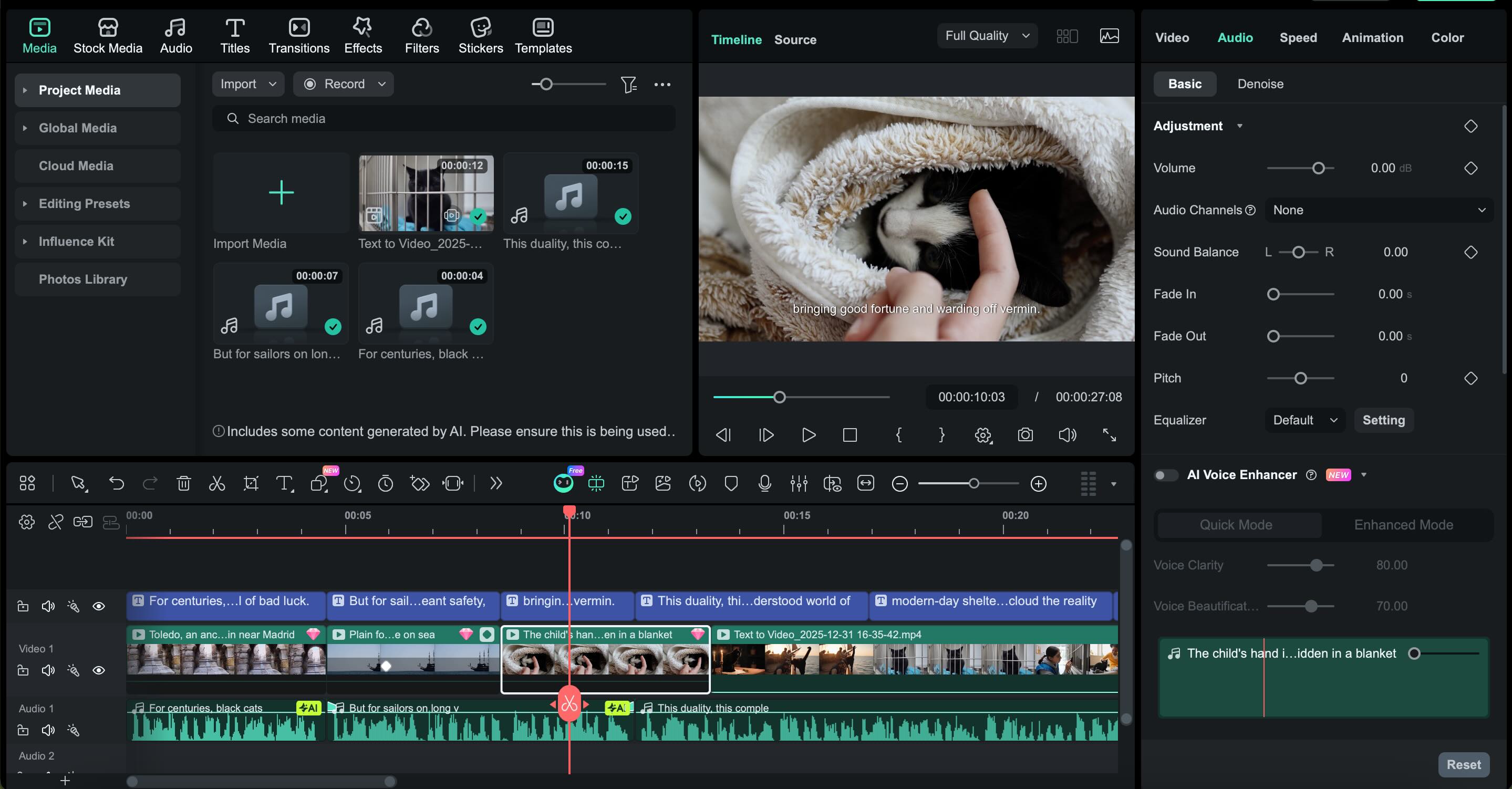 vérifier le résultat filmora