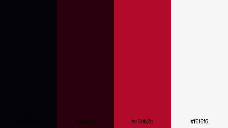 blood moon horizon black red color palette with hex codes