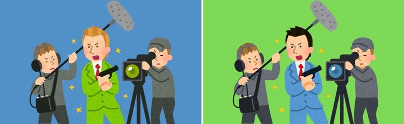 blue vs green screen color matching