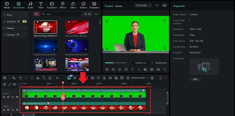 place green/blue clip on the top