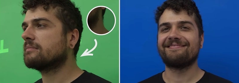 green vs blue screen color spill