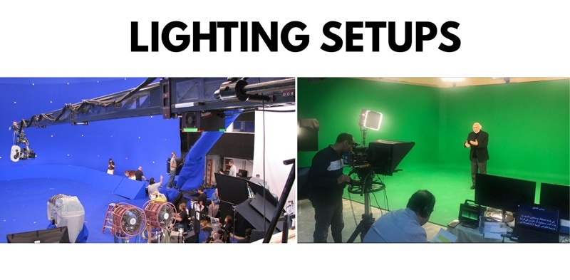 blue vs green screen lighting setups
