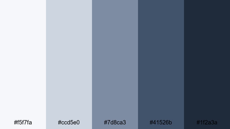 blue slate jetty lake color palette with hex codes