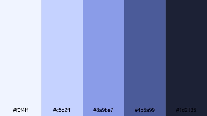 bluebell evening garden floral color palette with hex codes