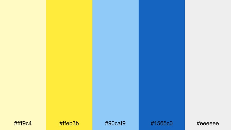blueprint highlight yellow blue color palette with hex codes