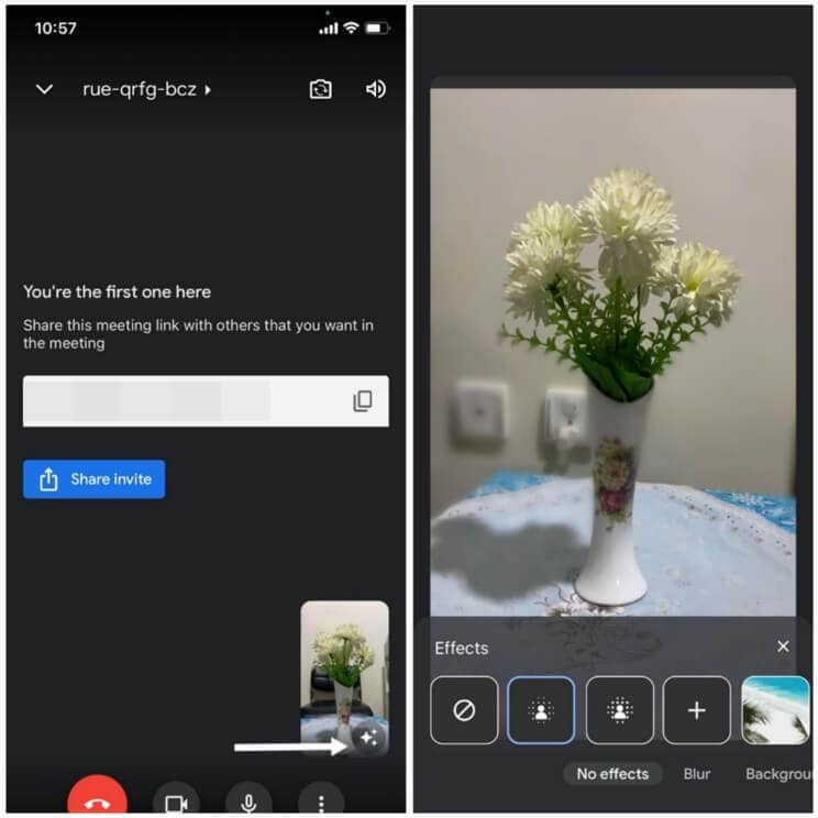 Mem-blur background sebelum panggilan video Google Meet