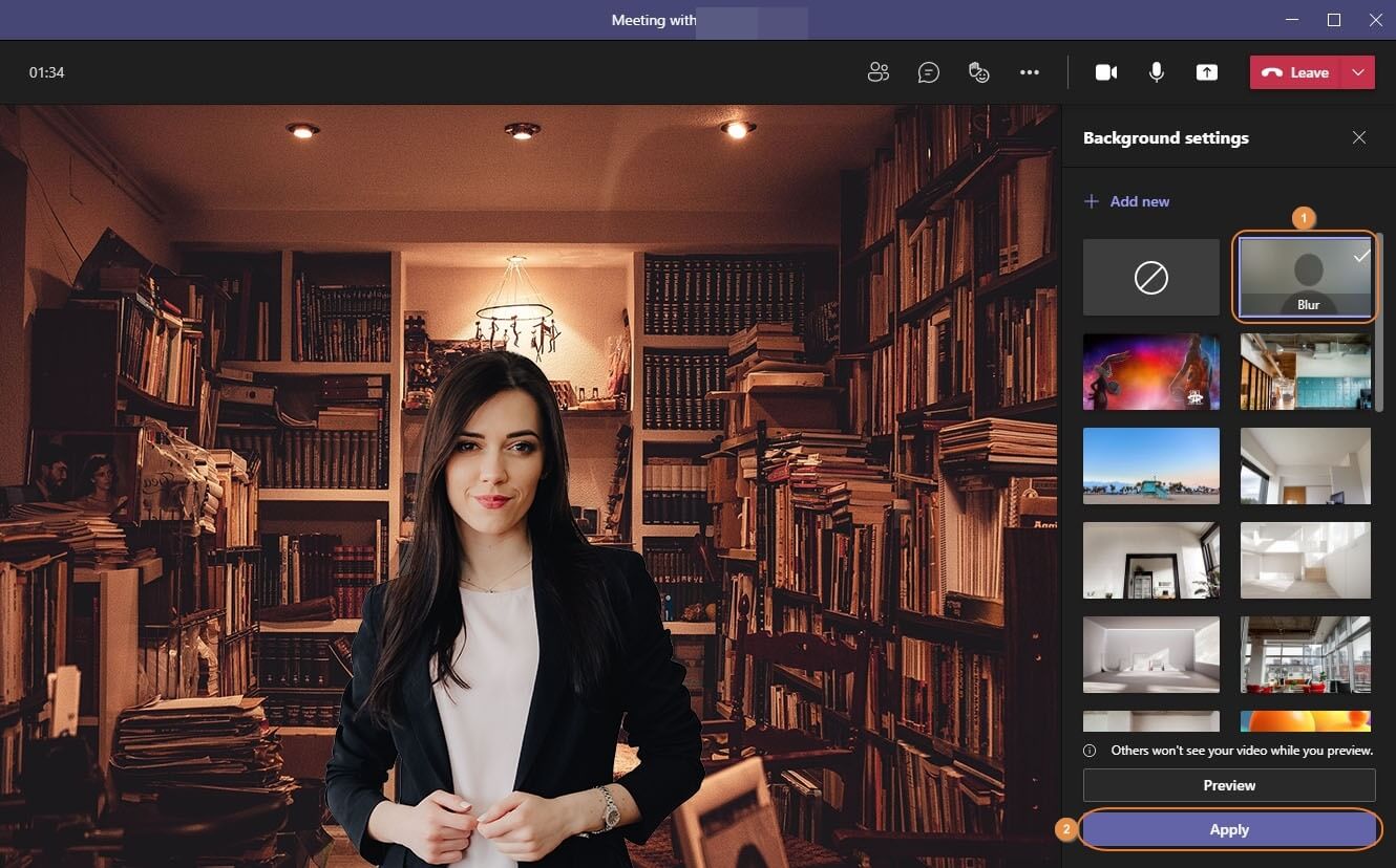 How to Blur the Video Background in a Microsoft Teams Meeting?