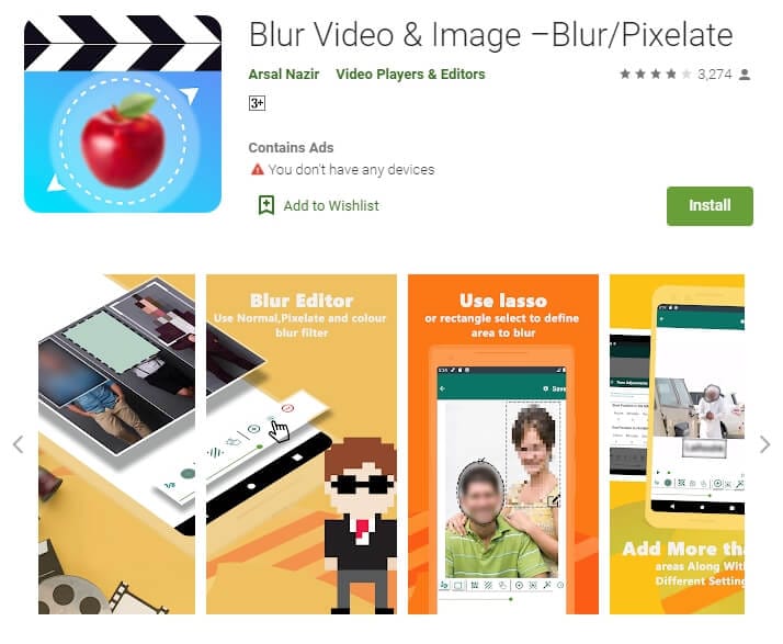 Blur video and Images app  on Android 