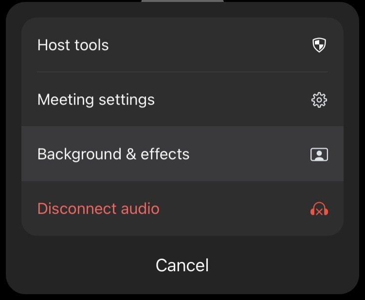 zoom background mobile settings