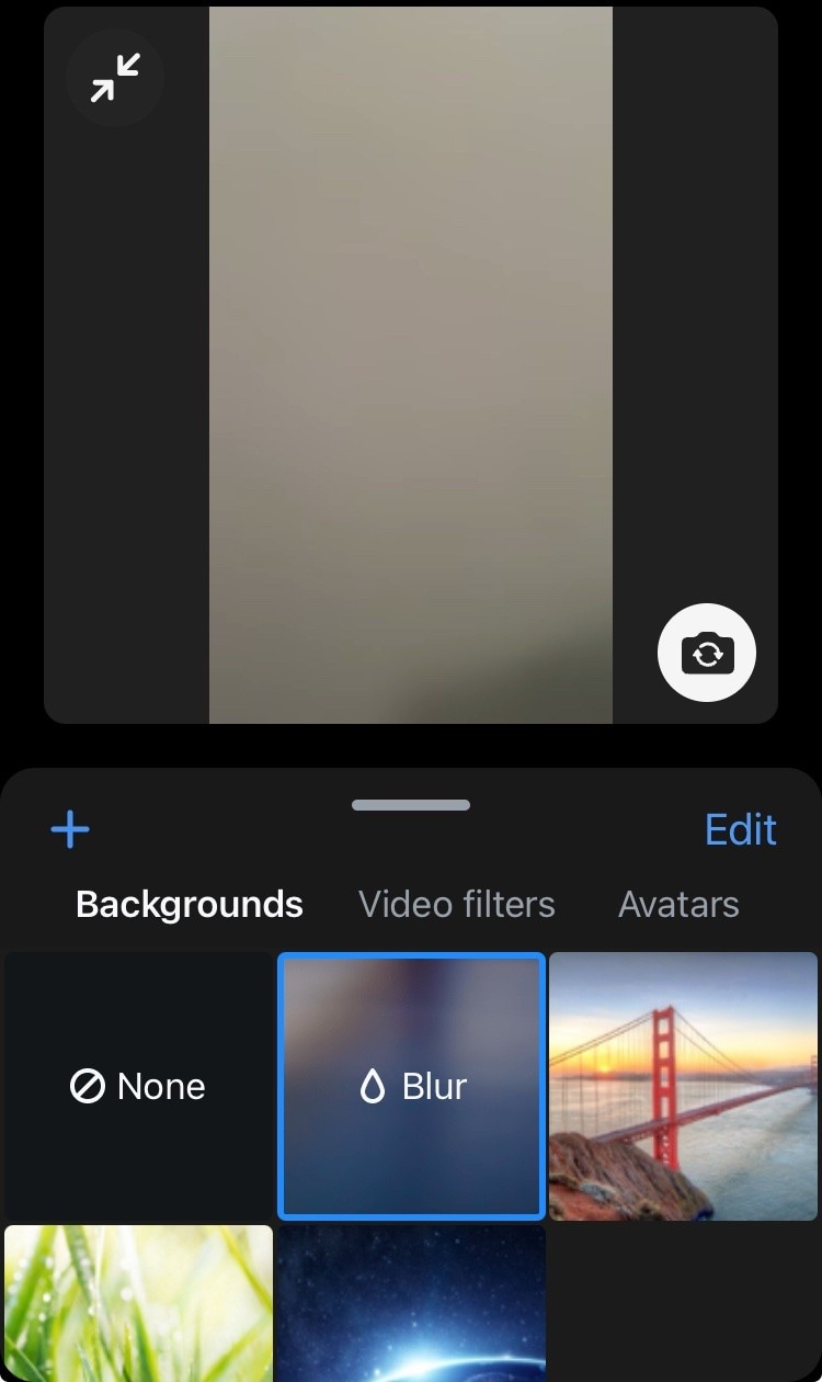 zoom blur background mobile settings