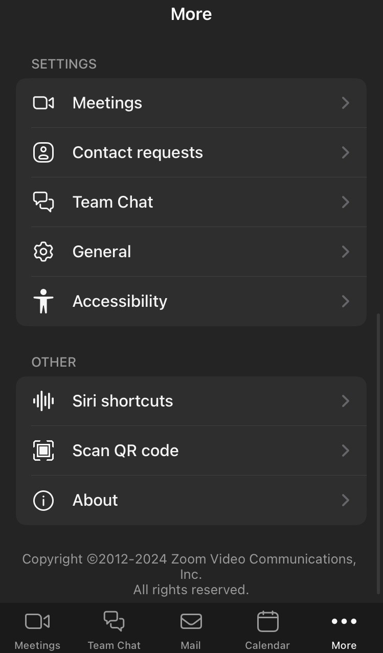 zoom meetings settings