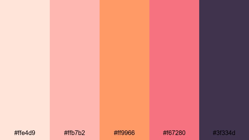 blush and amber horizon sunrise color palette with hex codes