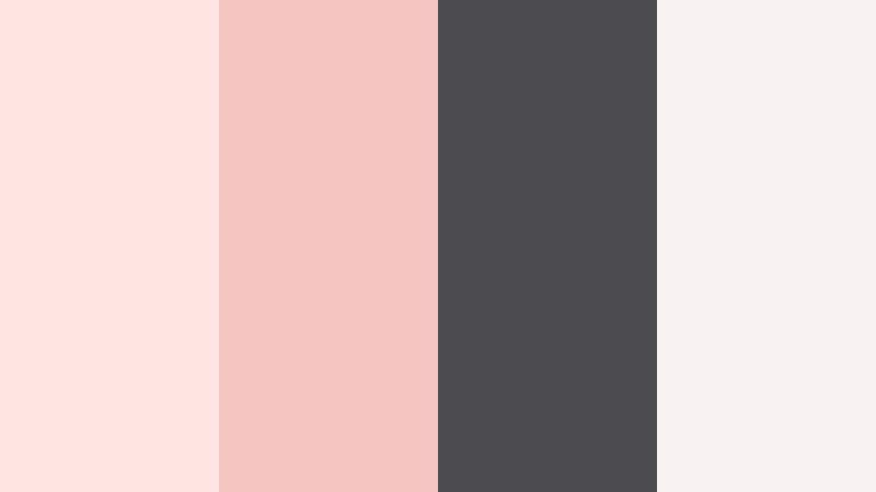 blush and charcoal luxe misty rose color palette with hex codes