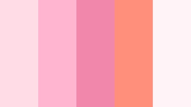blush bubble pop warm blush color palette with hex codes