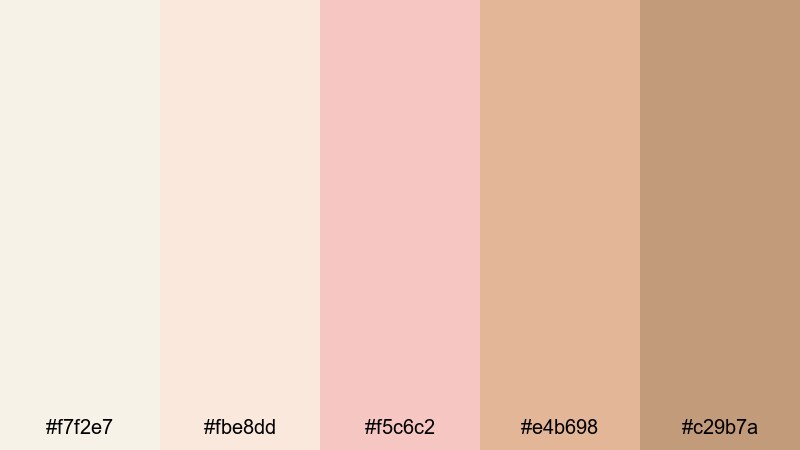 blush champagne glow white gold color palette with hex codes