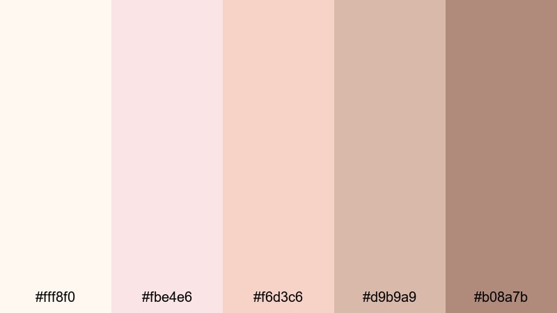 blush champagne ivory ivory color palette with hex codes