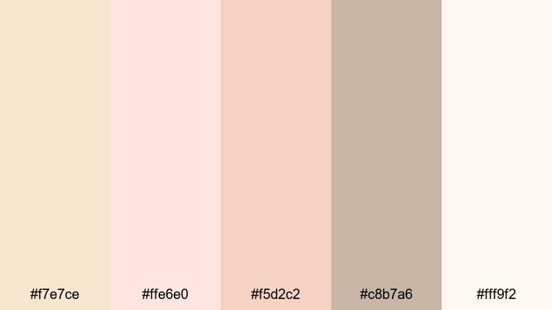 blush champagne morning champagne beige color palette with hex codes
