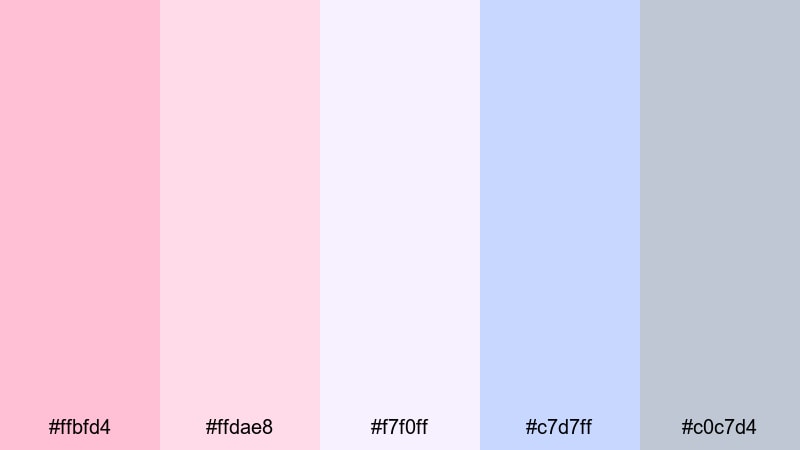 blush chrome aesthetic cotton candy color palette with hex codes