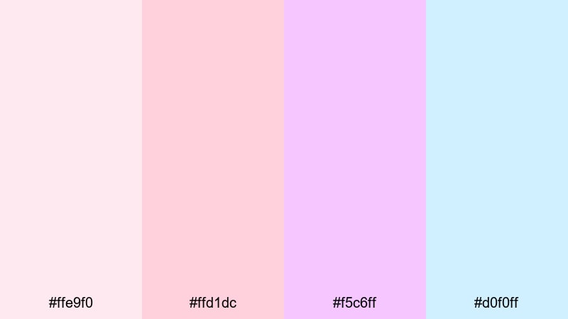 blush cloud horizon gradient color palette with hex codes