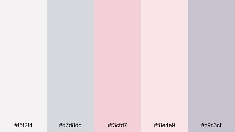 blush cloud morning pastel gray color palette with hex codes