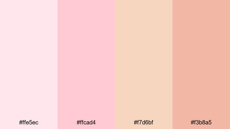 blush cone romance ice cream color palette with hex codes