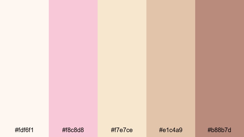 blush dawn champagne champagne gold color palette with hex codes