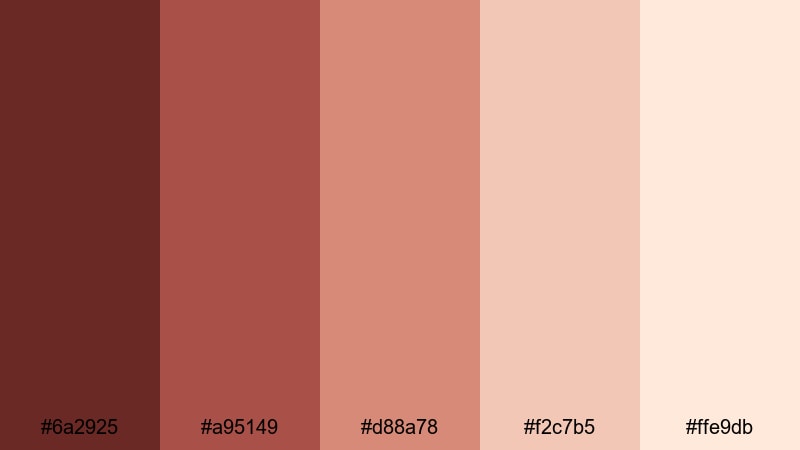 blush ember bouquet brown red color palette with hex codes