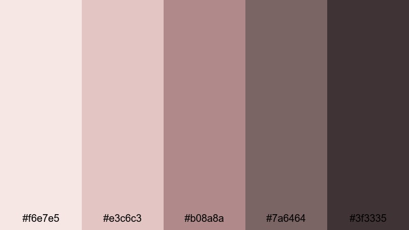 blush evening letters mauve taupe color palette with hex codes