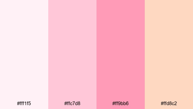 blush garden sunrise floral color palette with hex codes