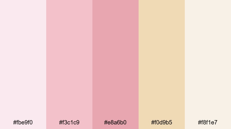 blush gilded afternoon rococo color palette with hex codes