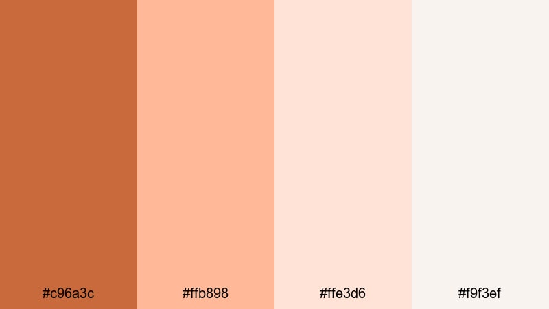 blush ginger sunrise ginger color palette with hex codes