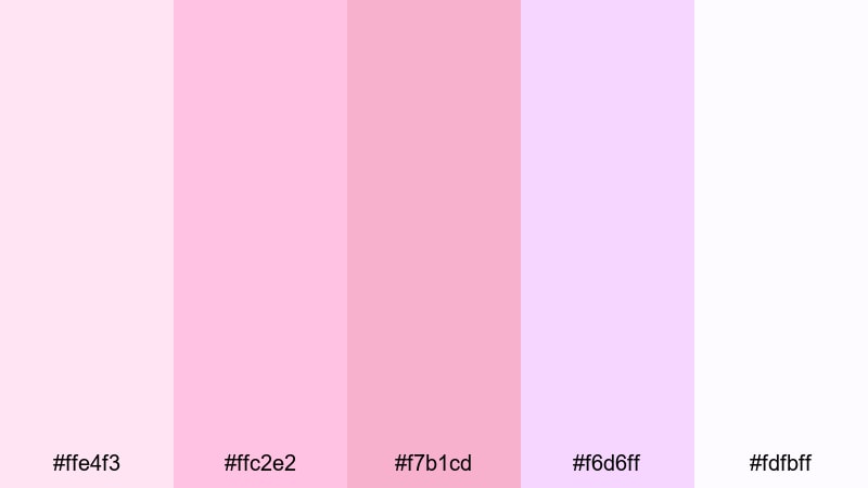 blush highlight reel instagram color palette with hex codes