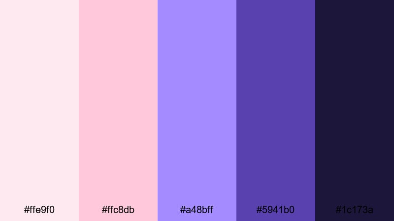 blush horizon indigo indigo color palette with hex codes