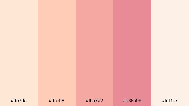 blush keepsake letters light apricot color palette with hex codes