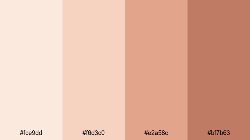blush latte sunrise beige red color palette with hex codes
