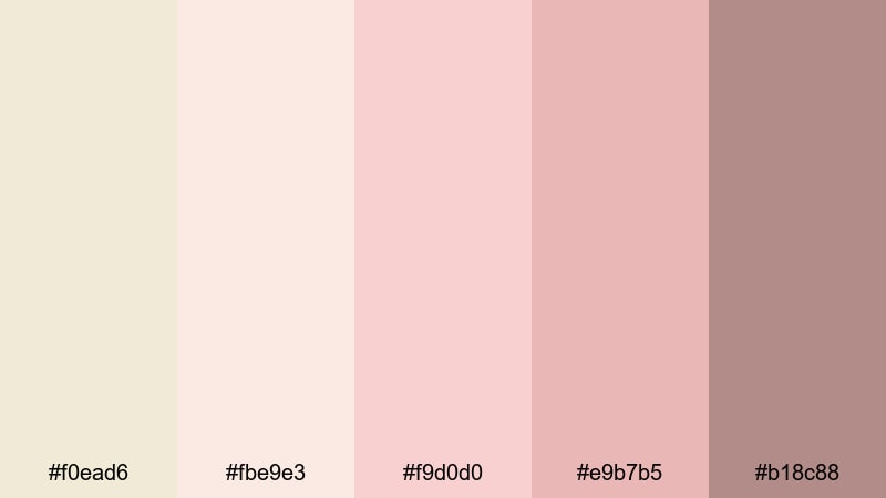 blush linen daydream eggshell color palette with hex codes
